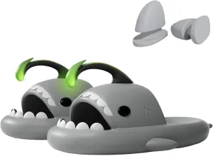 Shark Slides Angler Fish, Shark Slippers, Glow In The Dark, Super Soft, Comfy, Super Soft Environmental EVA