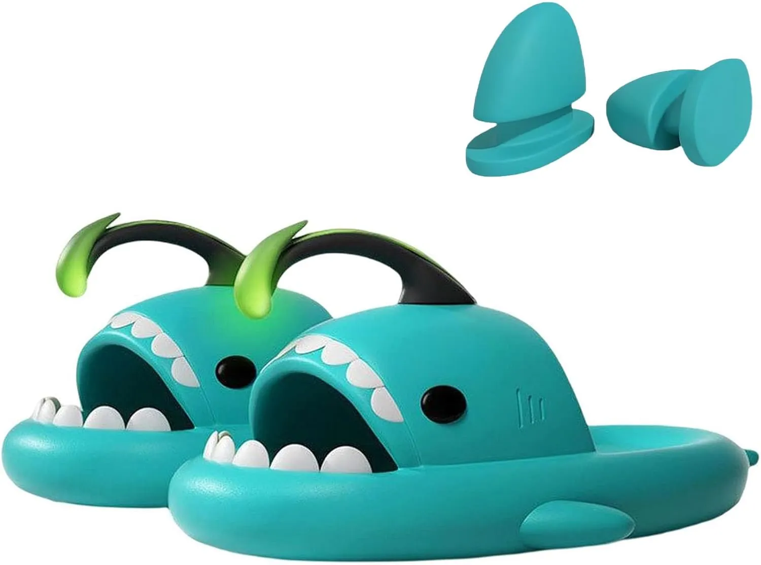 Shark Slides Angler Fish, Shark Slippers, Glow In The Dark, Super Soft, Comfy, Super Soft Environmental EVA