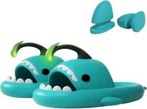 Shark Slides Angler Fish, Shark Slippers, Glow In The Dark, Super Soft, Comfy, Super Soft Environmental EVA