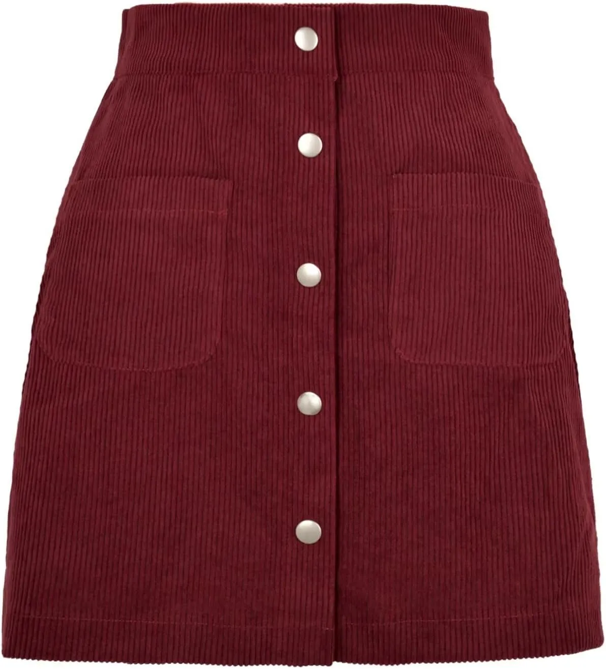 Sheface Women's Corduroy Button Down Mini Short Skirt High Waist A-line Wrap Skirts with Pockets
