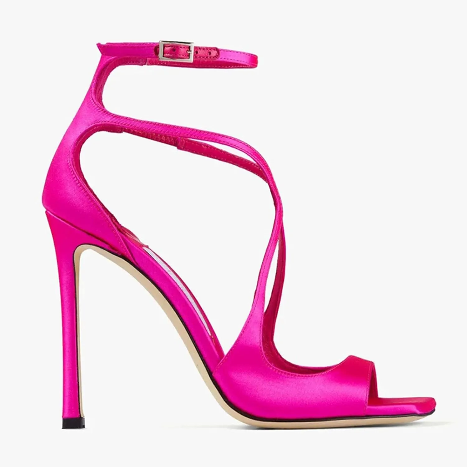 SHEMEE Women's Heeled Sandals Fashion Square Open Toe High Heels Ankle Strappy Buckled Sandals Party Dress Shoes