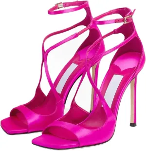 SHEMEE Women's Heeled Sandals Fashion Square Open Toe High Heels Ankle Strappy Buckled Sandals Party Dress Shoes