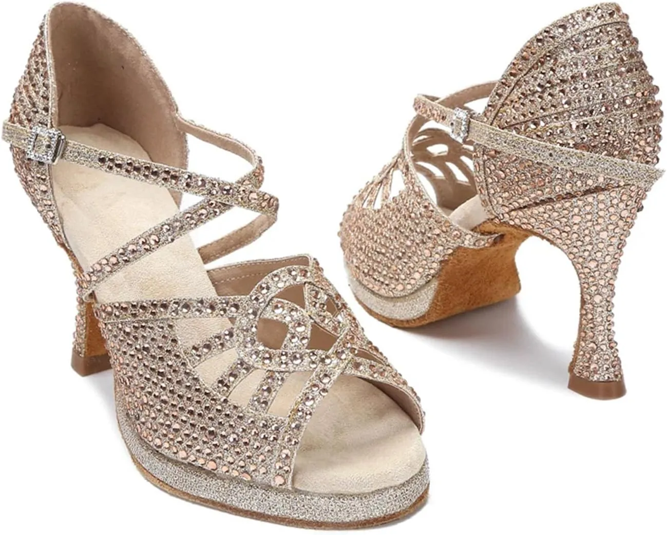 Silver Ballroom Sandals - Soft Sole Heels for Party Weddings (9CM/3.54")