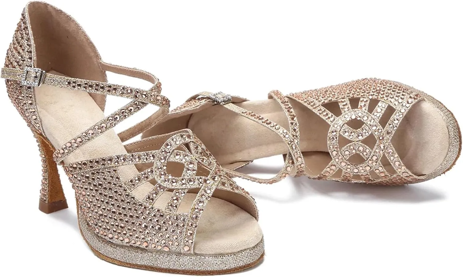Silver Ballroom Sandals - Soft Sole Heels for Party Weddings (9CM/3.54")
