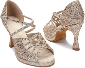 Silver Ballroom Sandals - Soft Sole Heels for Party Weddings (9CM/3.54")