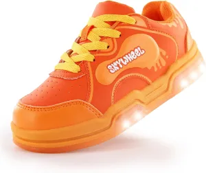 SKYWHEEL Kids Sneakers for Boys Gilrs Light Up Tennis Shoes Size 11 to Big Kids Size 3 Skate Shoes Lace up Athletic Running Walking Sneakers