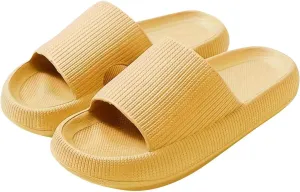 Slippers for Women Fashion Flats Sandals House Slides Shower Sandals Cushioned Thick Sole Mules Comfort Recovery Pillow Slippers Soft Lightweight Summer Beach Shoes