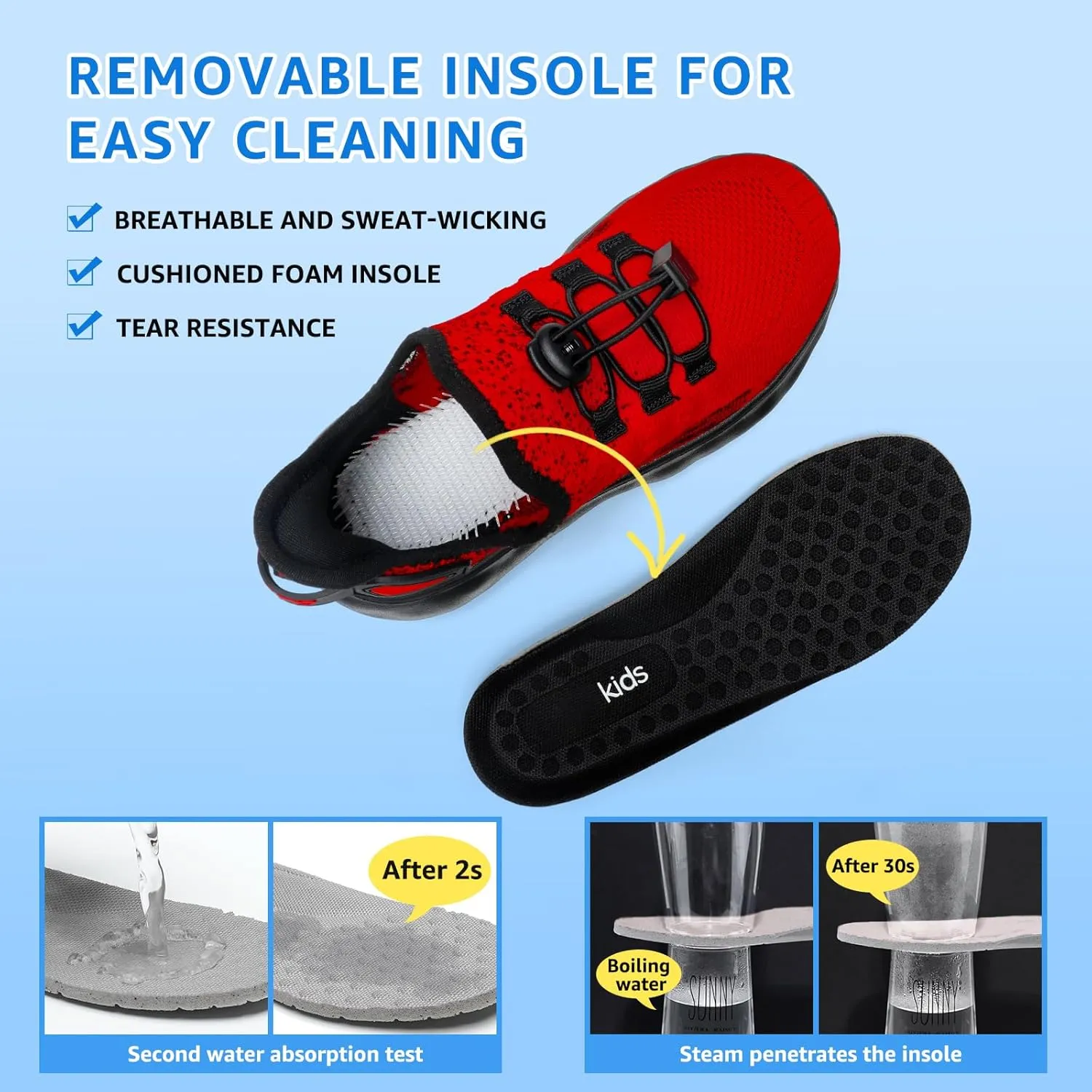 Sneakers for Boys Slip on Sneakers Girls School Tennis Gym Athletic