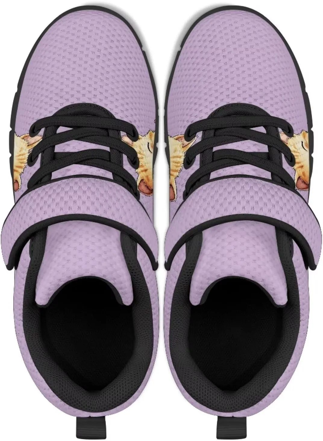 Sneakers for Girls Comfy Children Athletic Tennis Shoes Black Sole
