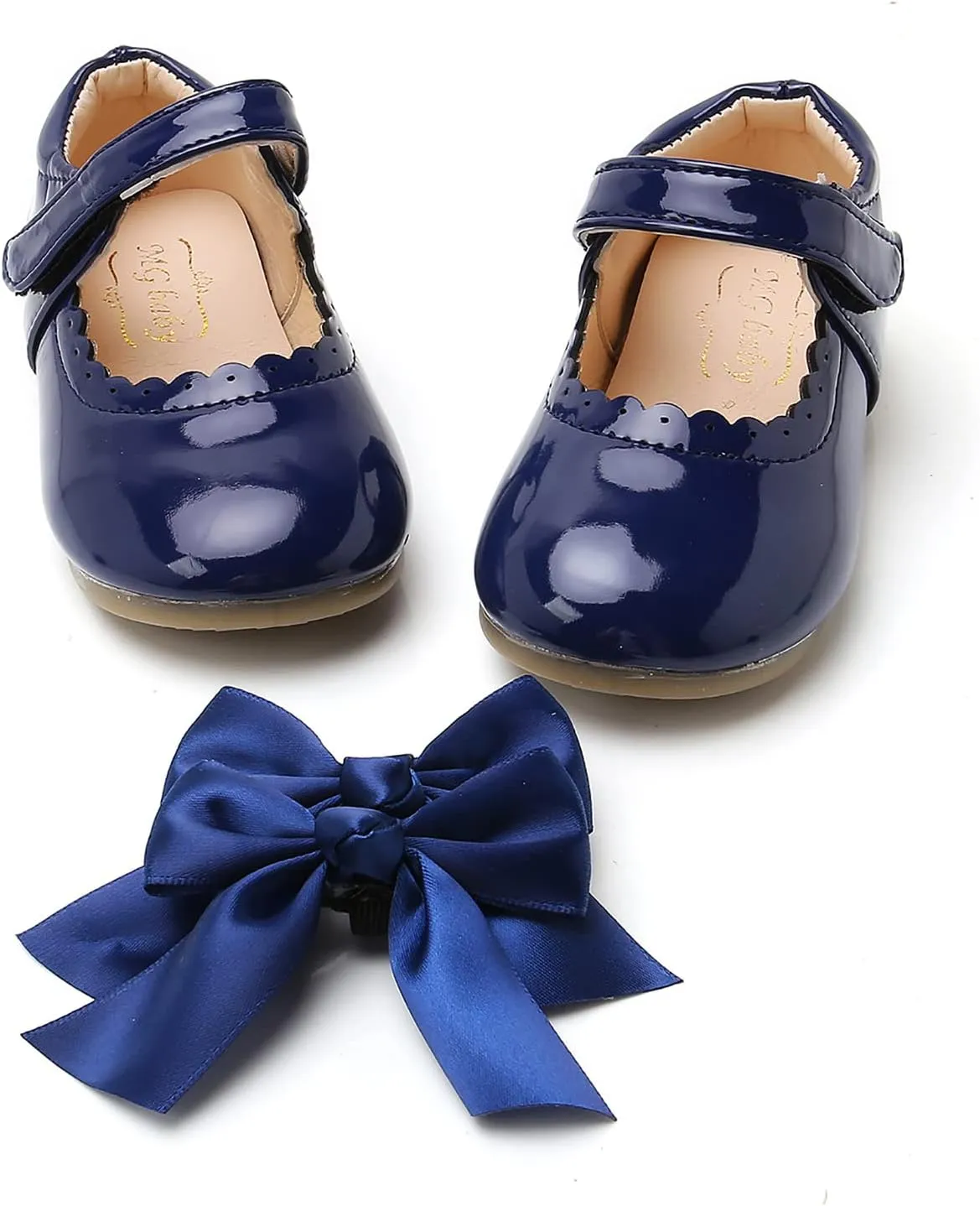SOFMUO Toddler Girl Mary Jane Shoes Bowknot Ballet Flats for Little Girls Party School Wedding Uniform Princess Dress Shoes