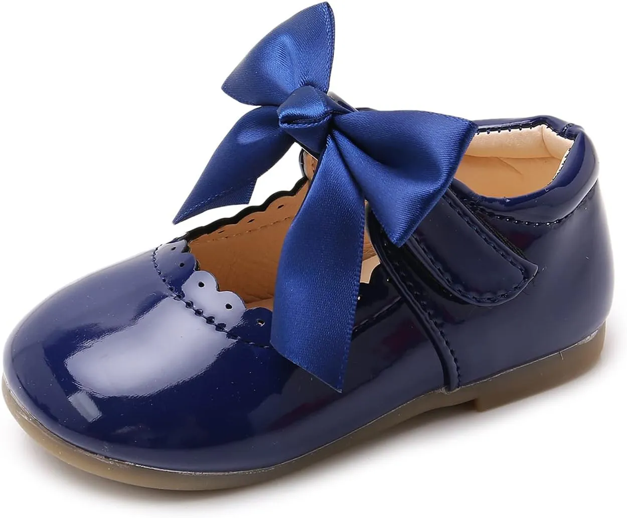 SOFMUO Toddler Girl Mary Jane Shoes Bowknot Ballet Flats for Little Girls Party School Wedding Uniform Princess Dress Shoes
