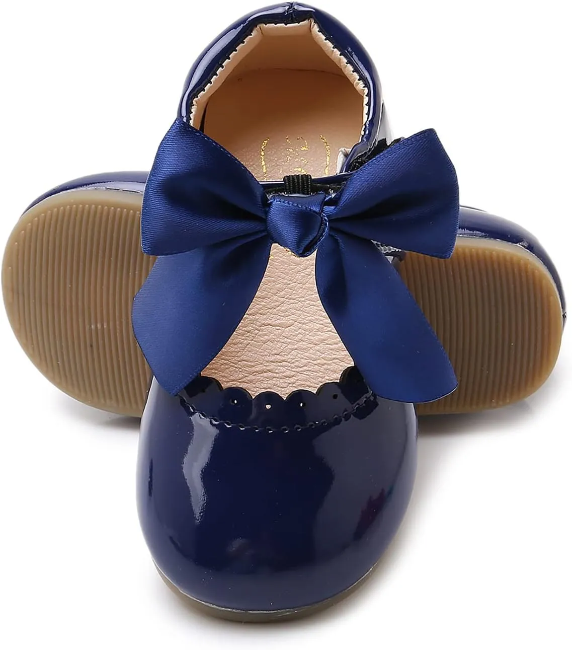 SOFMUO Toddler Girl Mary Jane Shoes Bowknot Ballet Flats for Little Girls Party School Wedding Uniform Princess Dress Shoes