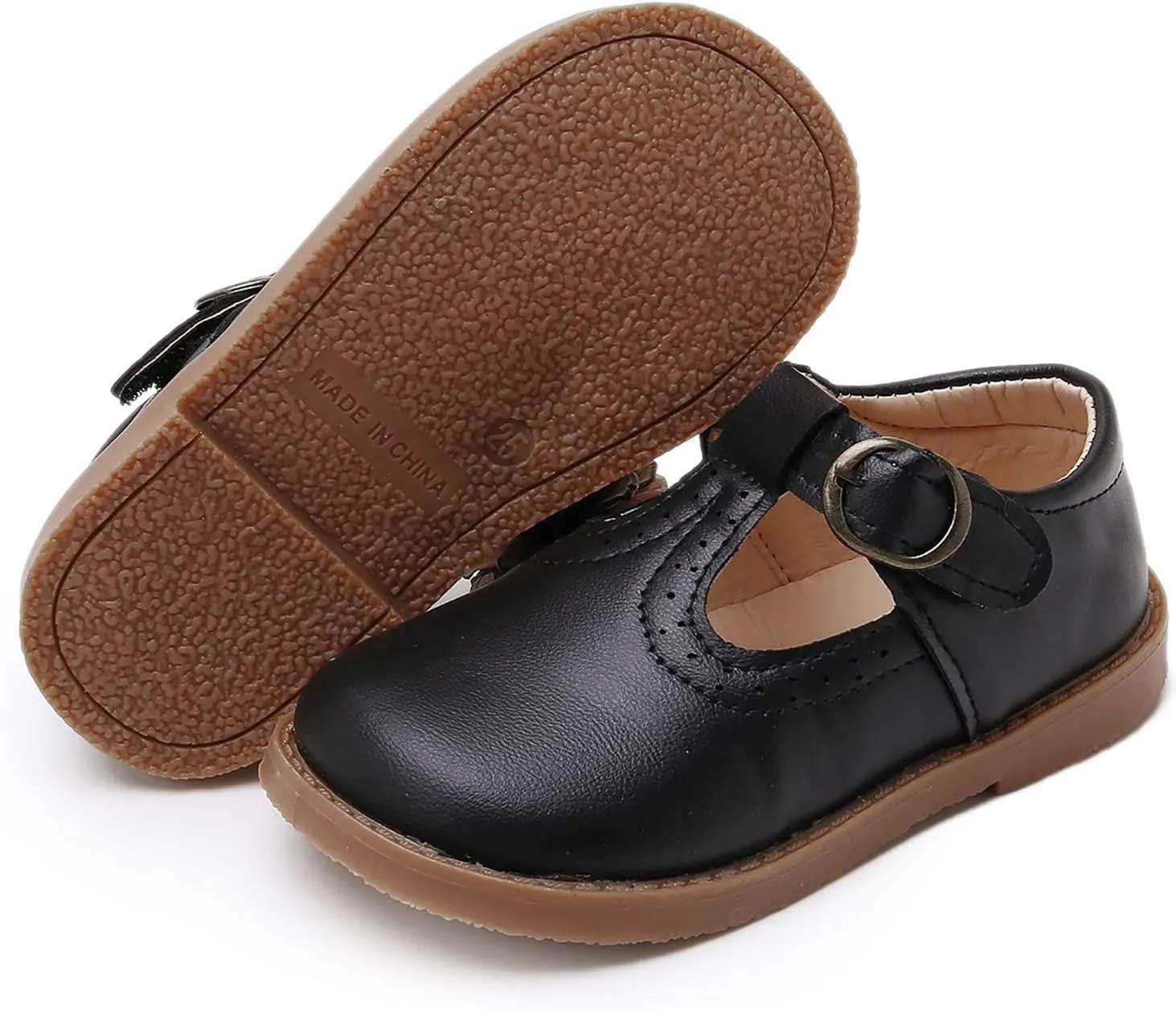 SOFMUO Toddler Girl Mary Jane Shoes Bowknot Ballet Flats for Little Girls Party School Wedding Uniform Princess Dress Shoes
