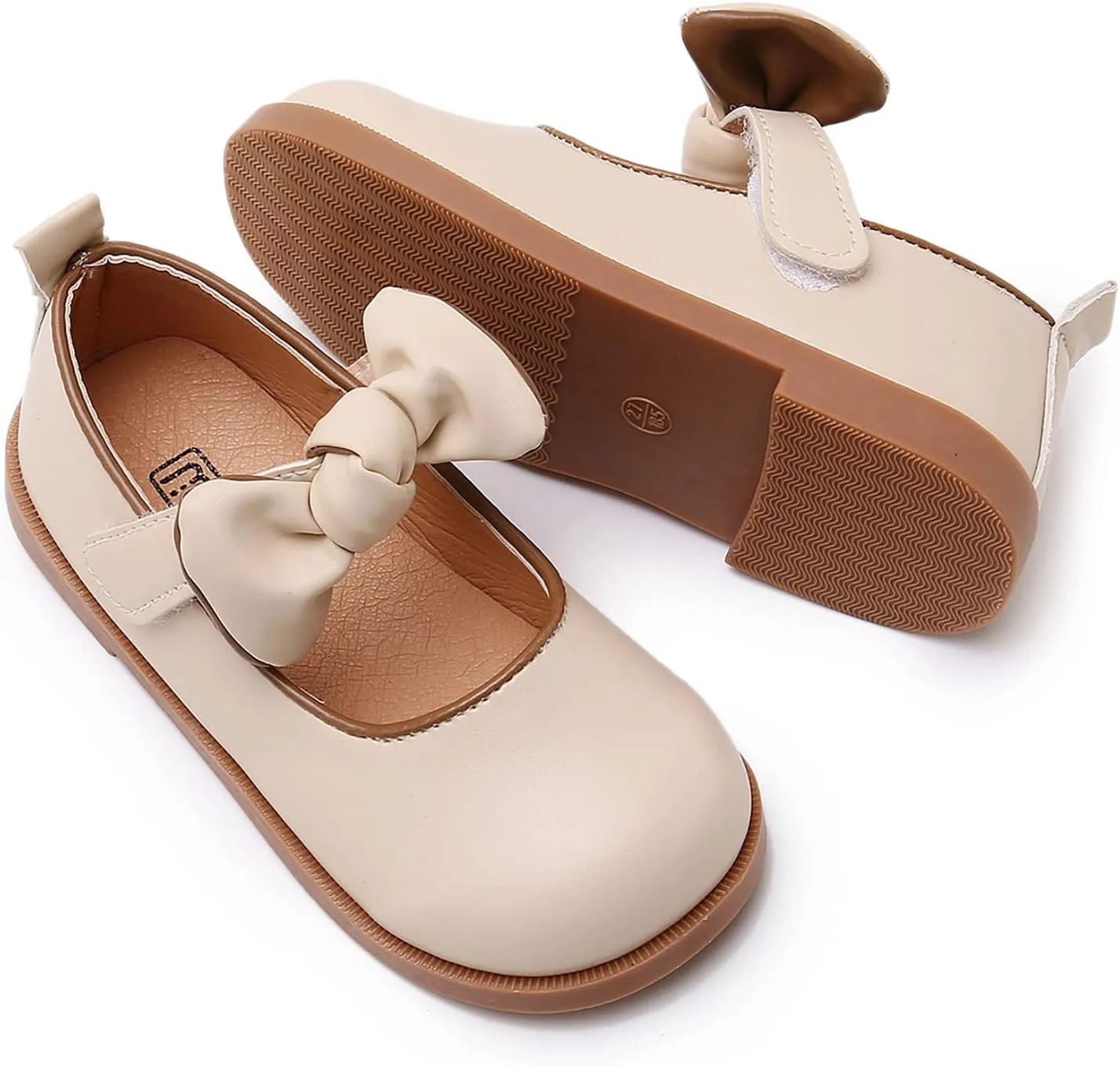 SOFMUO Toddler Girl Mary Jane Shoes Bowknot Ballet Flats for Little Girls Party School Wedding Uniform Princess Dress Shoes