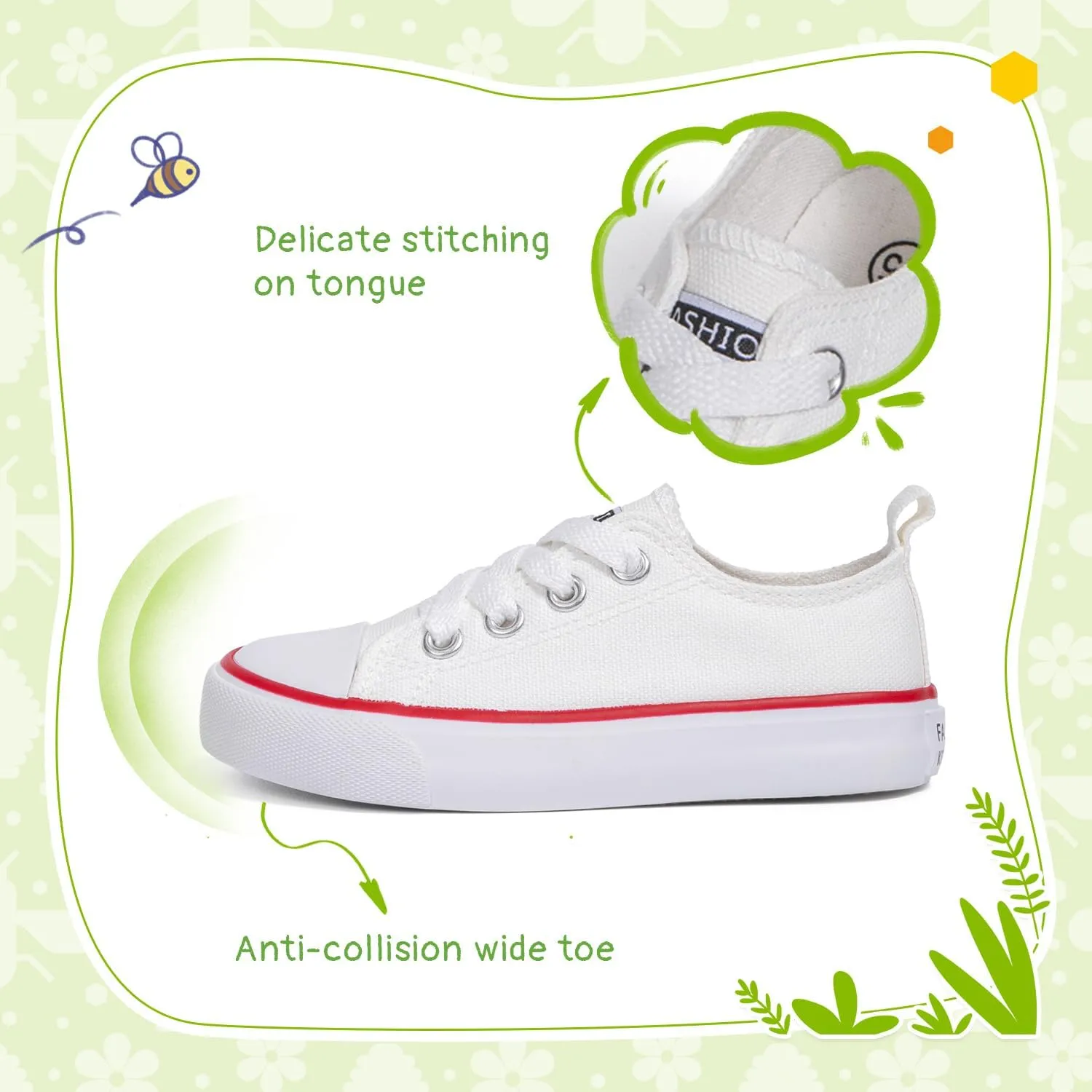 Sonsage Toddler Boys Girls Canvas Sneakers Soft Sole T-Strap Shoes Lightweight Comfy Classical Flats Non Skid Shoe for Little Kids