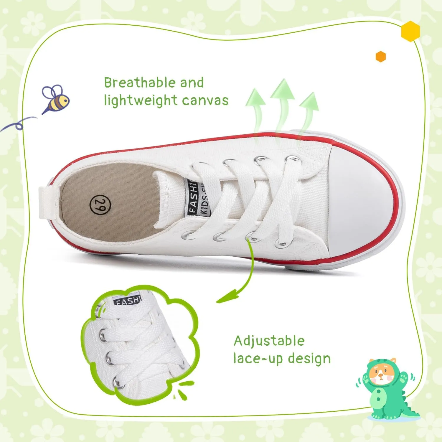 Sonsage Toddler Boys Girls Canvas Sneakers Soft Sole T-Strap Shoes Lightweight Comfy Classical Flats Non Skid Shoe for Little Kids