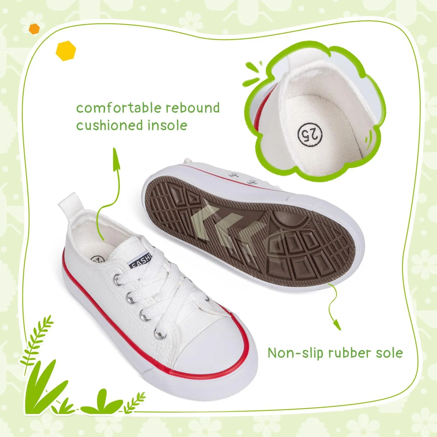 Sonsage Toddler Boys Girls Canvas Sneakers Soft Sole T-Strap Shoes Lightweight Comfy Classical Flats Non Skid Shoe for Little Kids