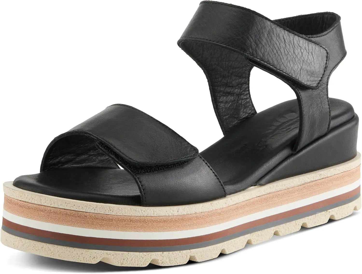 Spring Step Women's Hileman Leather Platform Sandal | Cushioned Footbed, Adjustable Strap, Flexible Sole – Comfortable Heel Sandals for All Day Wear