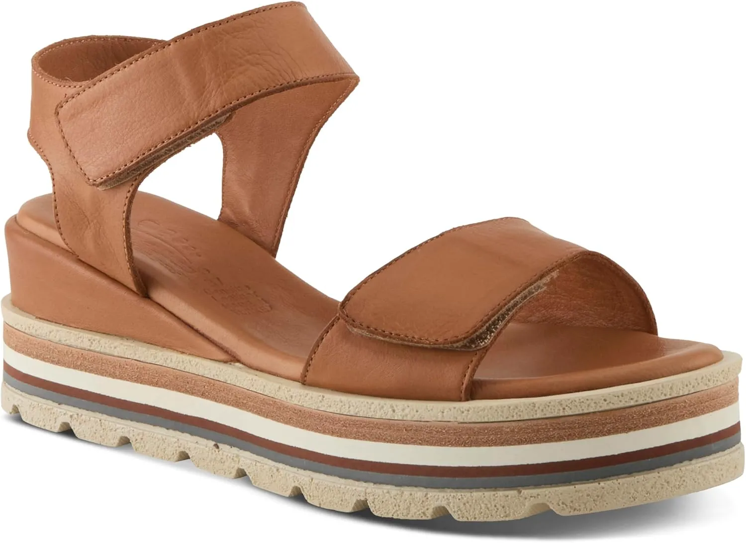 Spring Step Women's Hileman Leather Platform Sandal | Cushioned Footbed, Adjustable Strap, Flexible Sole – Comfortable Heel Sandals for All Day Wear
