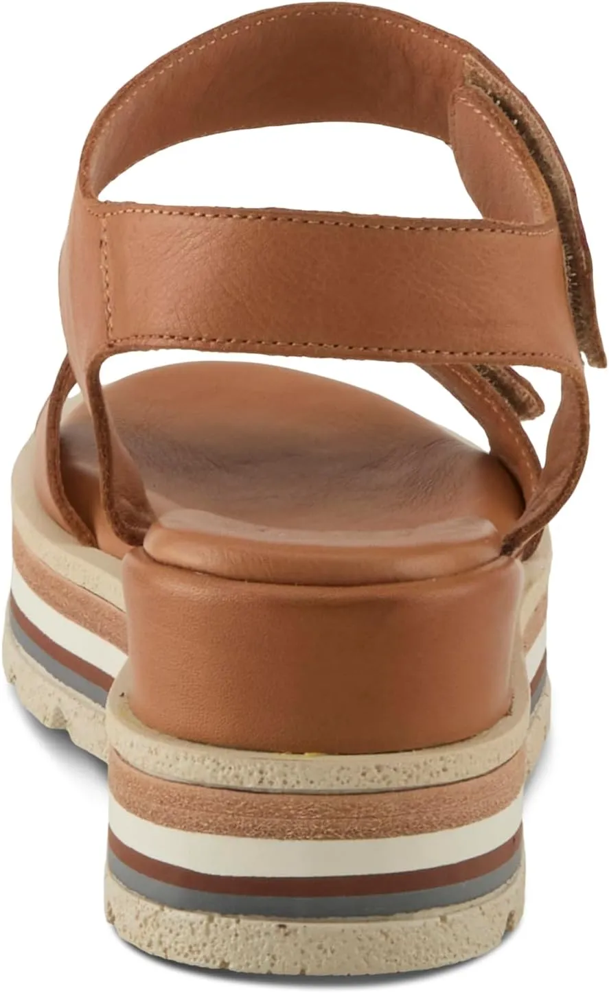 Spring Step Women's Hileman Leather Platform Sandal | Cushioned Footbed, Adjustable Strap, Flexible Sole – Comfortable Heel Sandals for All Day Wear