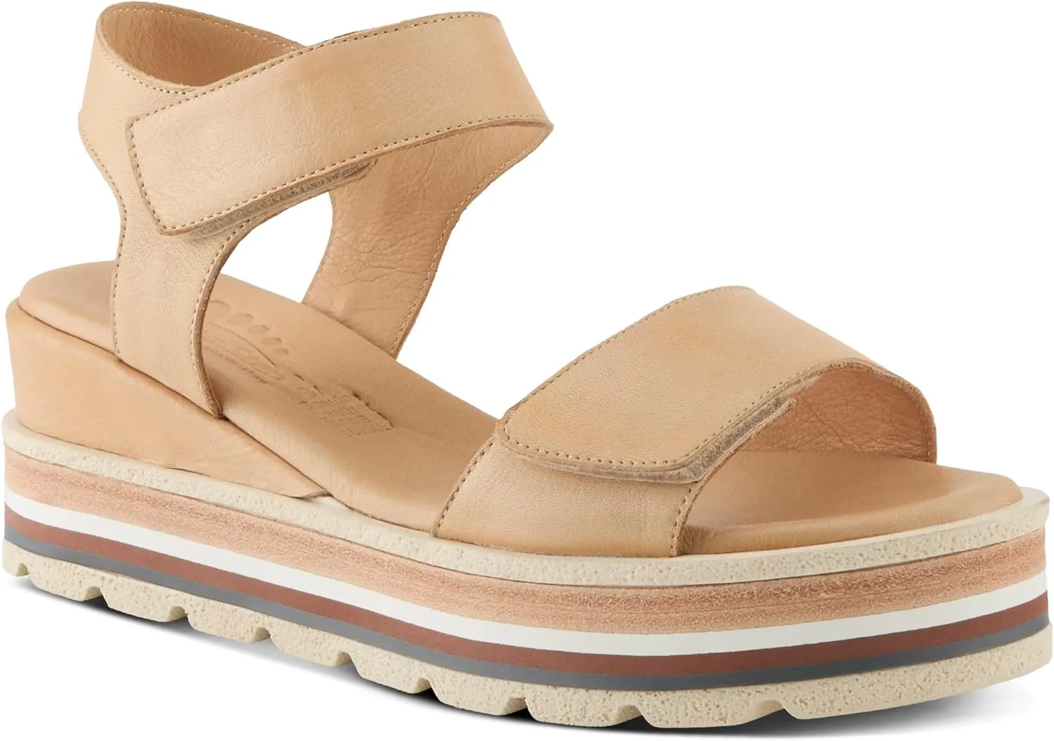 Spring Step Women's Hileman Leather Platform Sandal | Cushioned Footbed, Adjustable Strap, Flexible Sole – Comfortable Heel Sandals for All Day Wear
