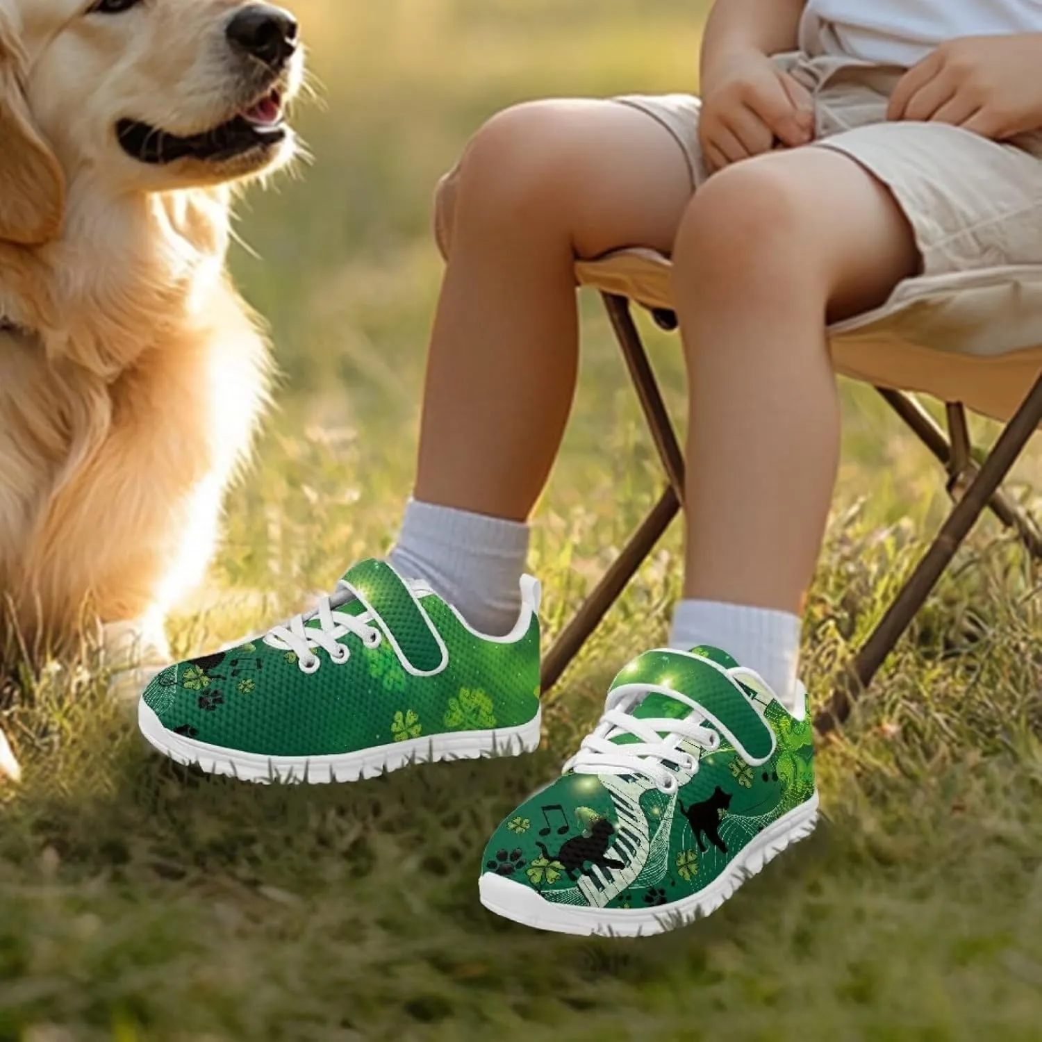 St. Patrick's Day Slip On Shoes for Girls Leaves Sneakers Size 11-2.5