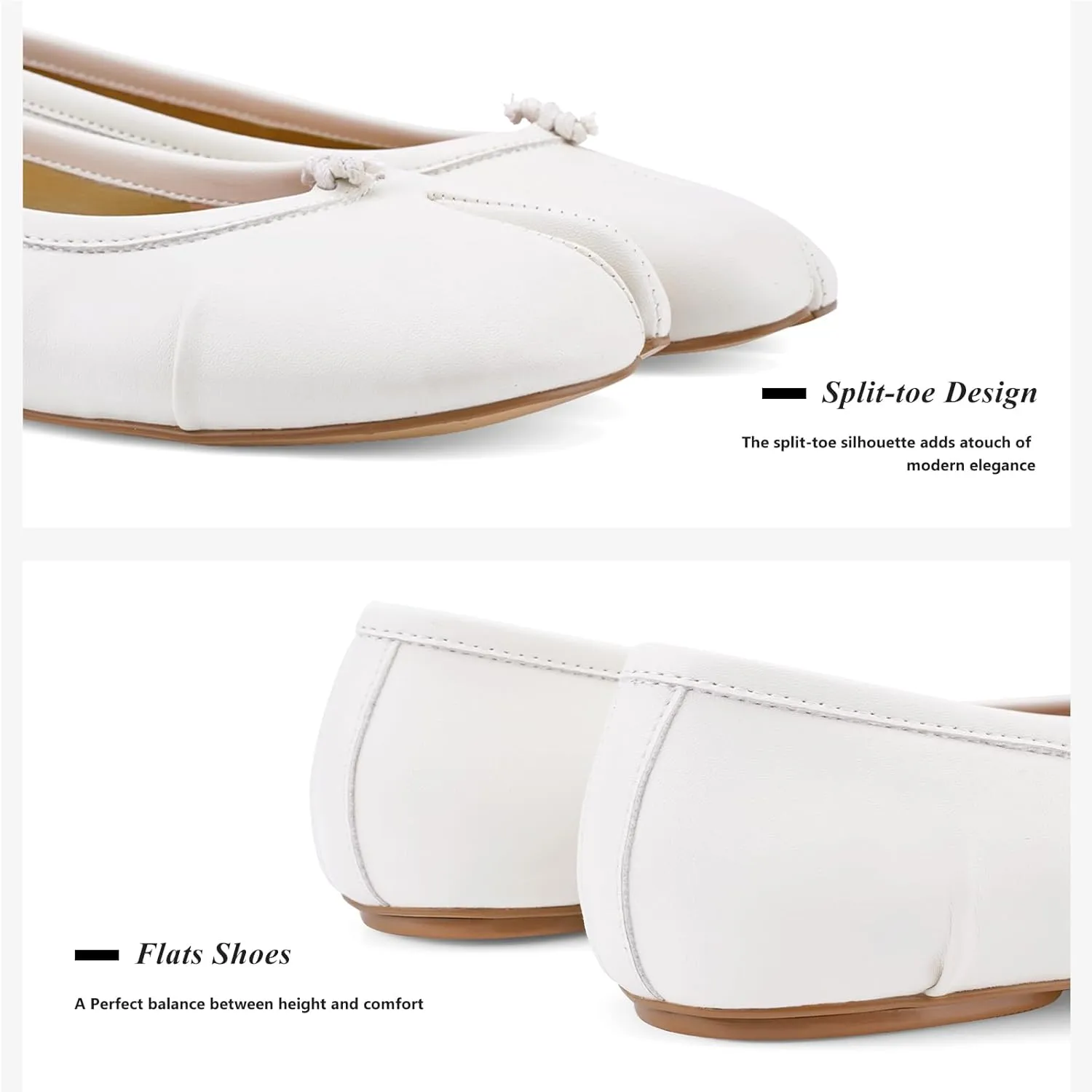 Tabi Ballet Flats for Women Dressy Casual Shoes Split Toe Wide Flats Light Weight Japanese Shoes