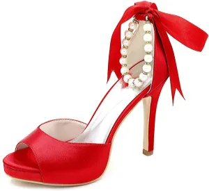 TarfiC Women's Peep Toe Party Wedding Low Heel Kitten Heels,Adjustable Strap Ivory Dress Sandals Pumps High Heeled Prom Dress Shoes