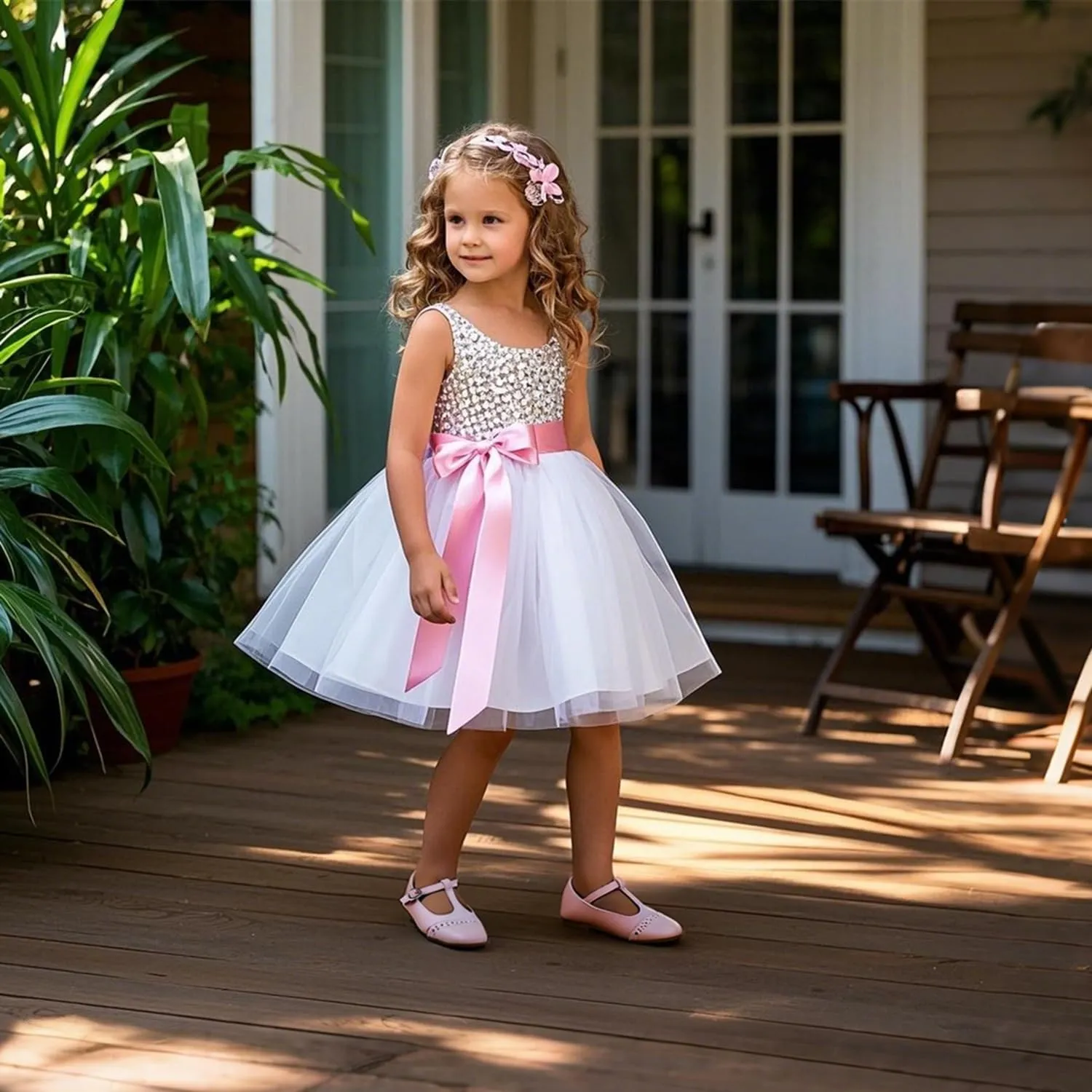 THEE BRON Girl's T-Strap Flats Toddler/Little Kid Ballet Mary Jane Party Dress Shoes