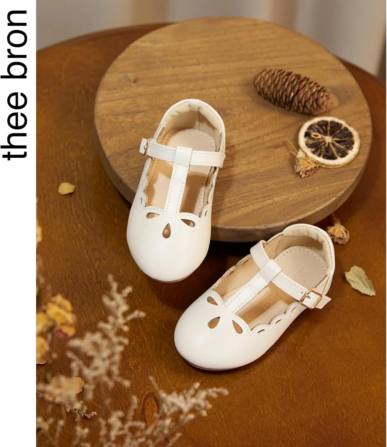 THEE BRON Girl's T-Strap Flats Toddler/Little Kid Ballet Mary Jane Party Dress Shoes