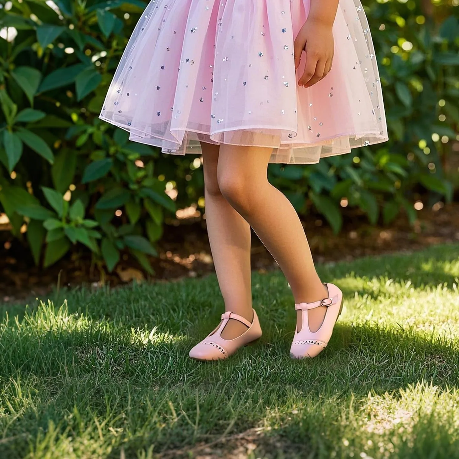 THEE BRON Girl's T-Strap Flats Toddler/Little Kid Ballet Mary Jane Party Dress Shoes