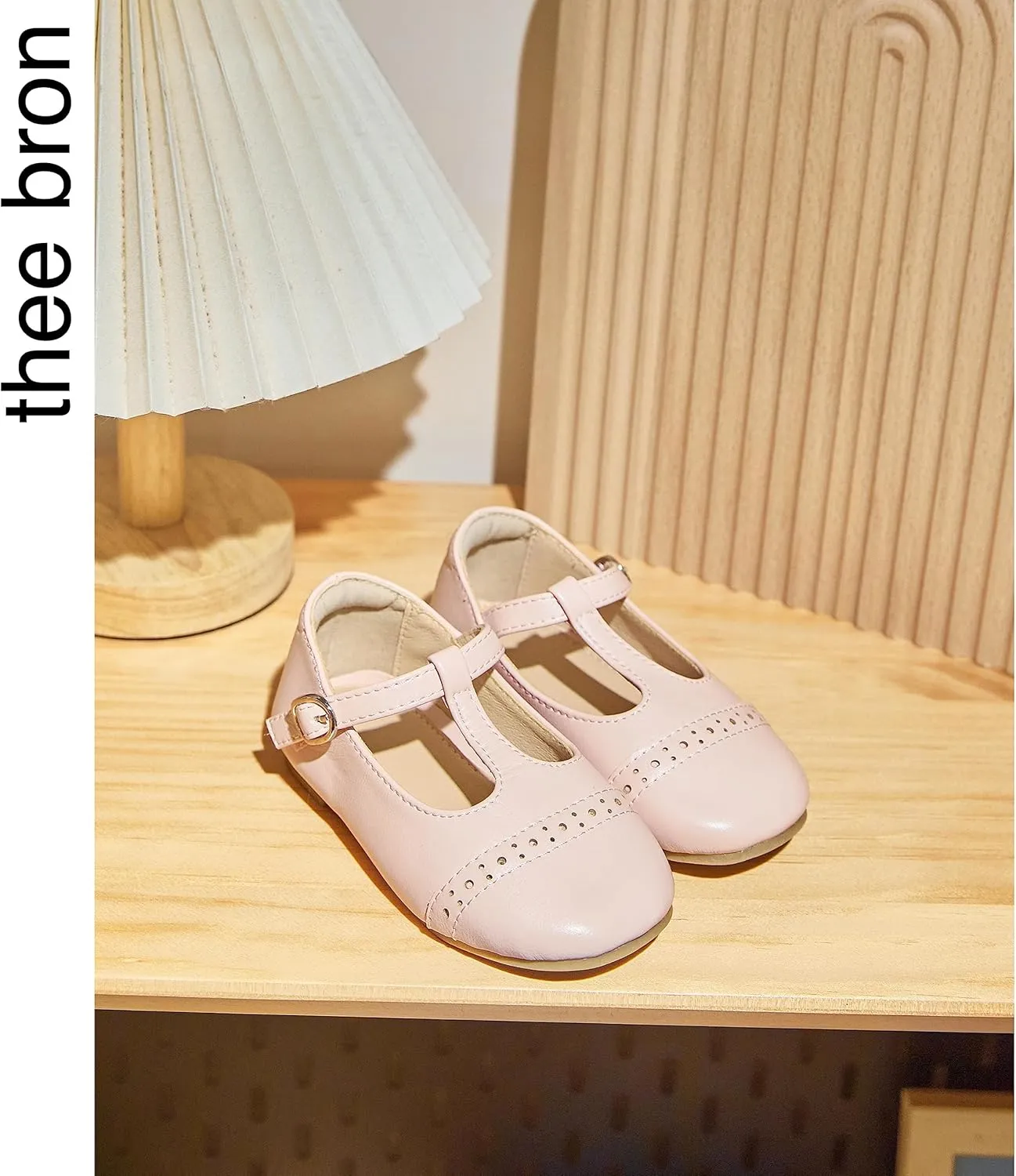 THEE BRON Girl's T-Strap Flats Toddler/Little Kid Ballet Mary Jane Party Dress Shoes