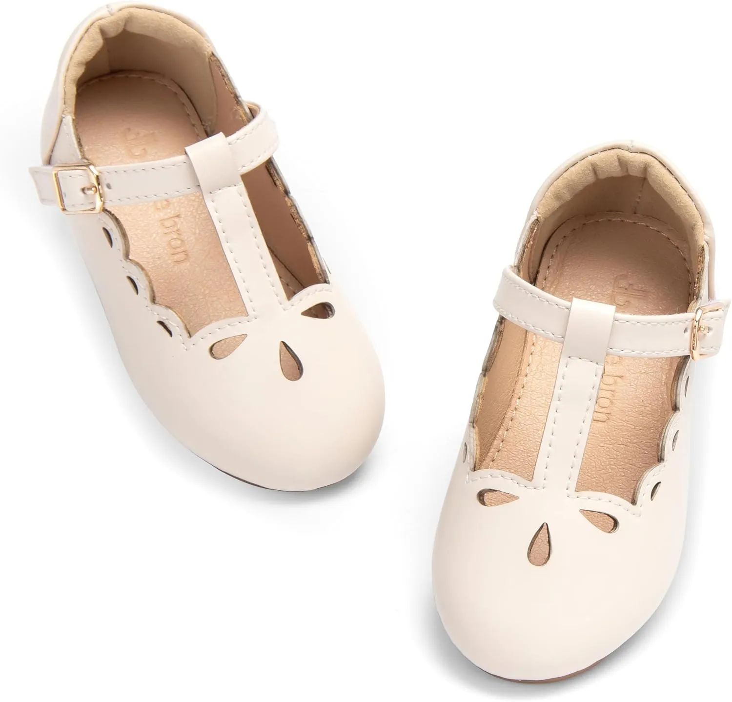 THEE BRON Girl's T-Strap Flats Toddler/Little Kid Ballet Mary Jane Party Dress Shoes