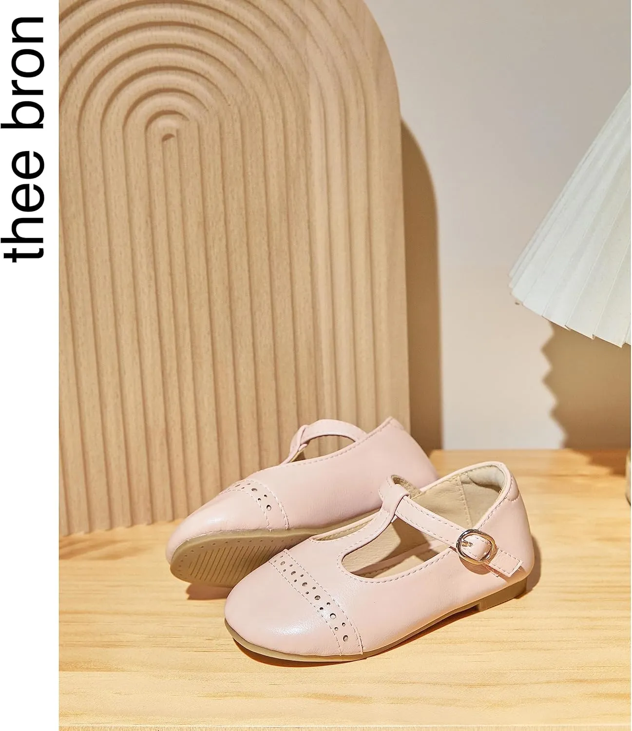THEE BRON Girl's T-Strap Flats Toddler/Little Kid Ballet Mary Jane Party Dress Shoes