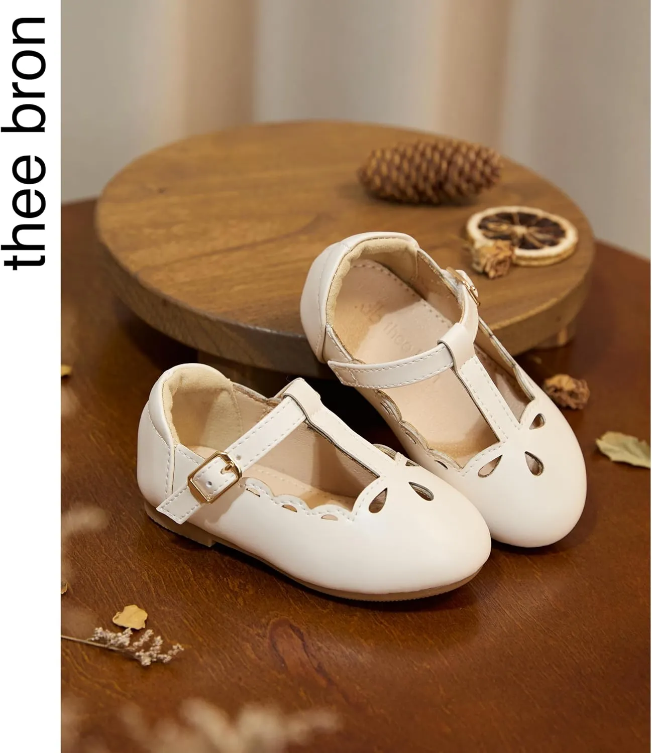 THEE BRON Girl's T-Strap Flats Toddler/Little Kid Ballet Mary Jane Party Dress Shoes