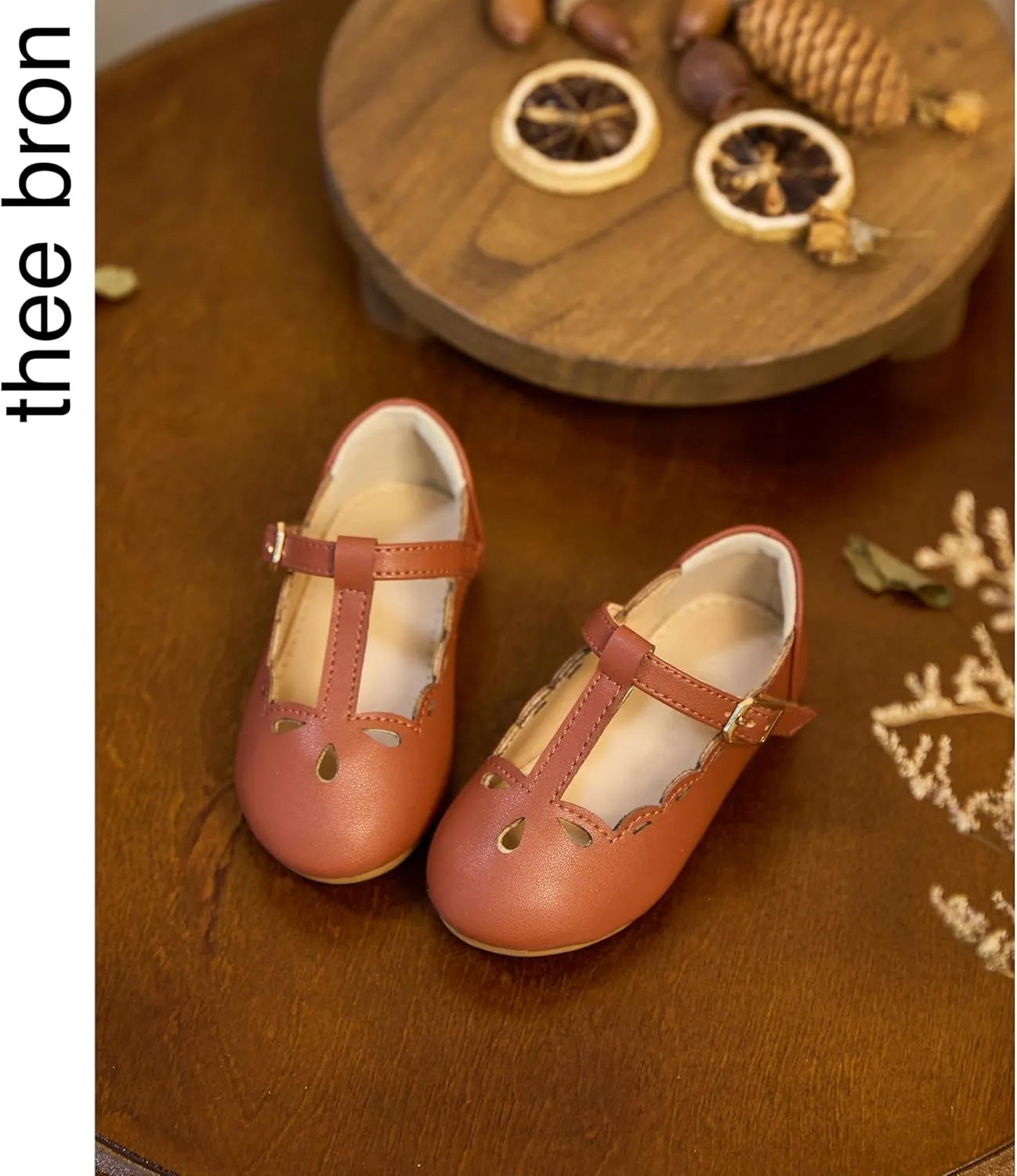 THEE BRON Girl's T-Strap Flats Toddler/Little Kid Ballet Mary Jane Party Dress Shoes