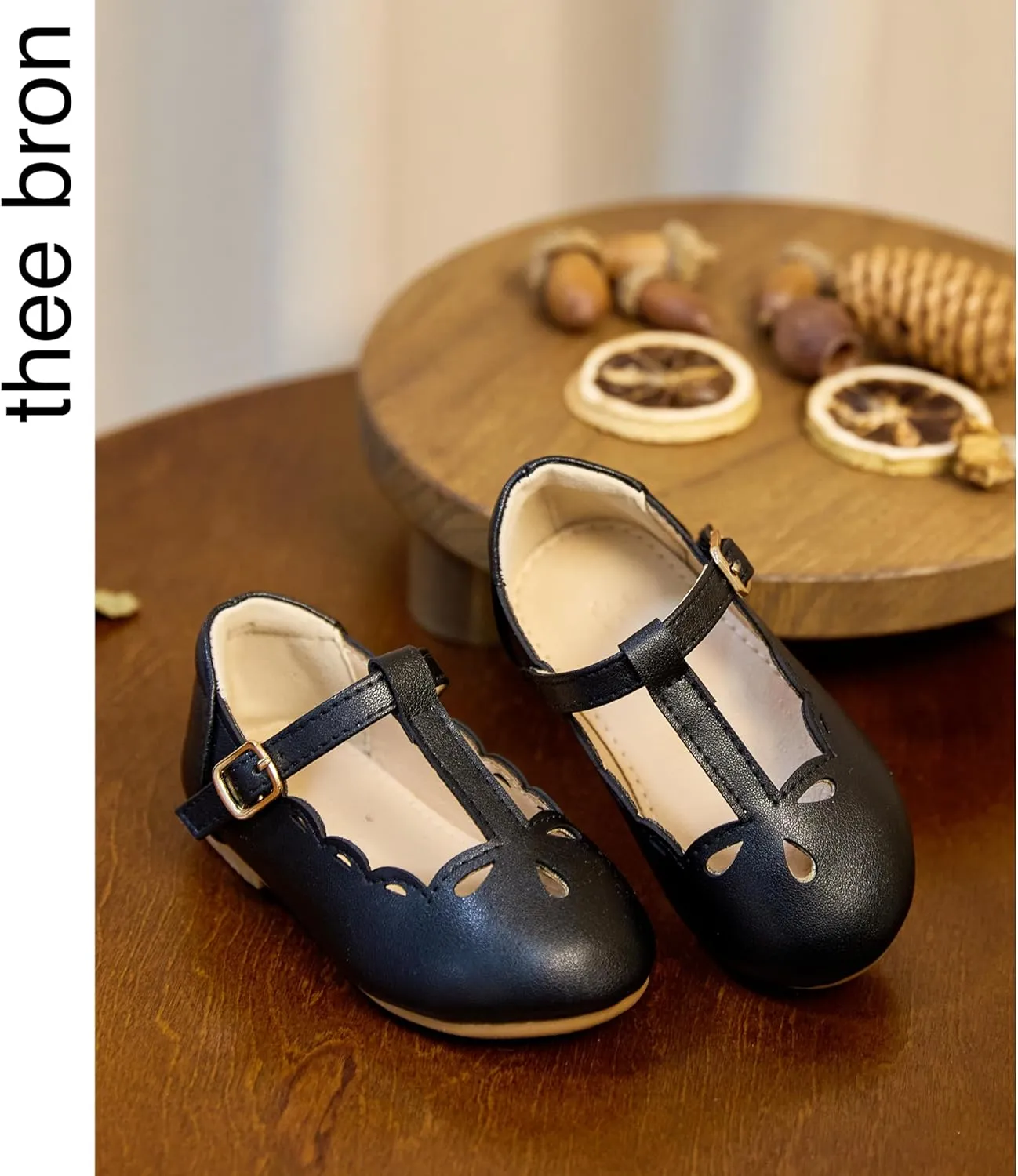 THEE BRON Girl's T-Strap Flats Toddler/Little Kid Ballet Mary Jane Party Dress Shoes