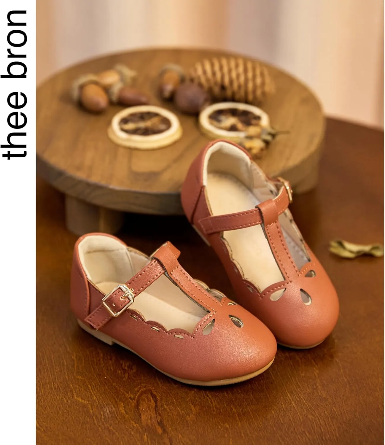 THEE BRON Girl's T-Strap Flats Toddler/Little Kid Ballet Mary Jane Party Dress Shoes