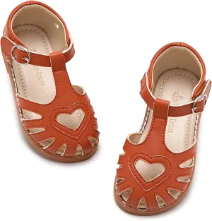 THEE BRON Princess Toddler Close Toe Sandals | Retro Lace-Up Design | Breathable Girls Shoes 3-12 Years