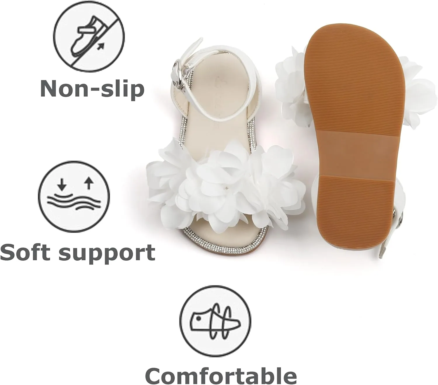 THEE BRON Toddler Girls Dress Sandals Kids Butterfly Floral Summer Sandalias Shoes