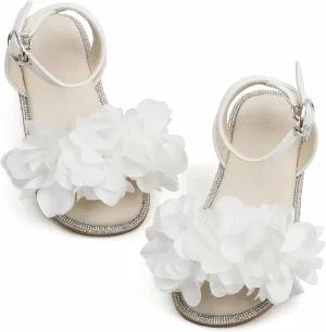 THEE BRON Toddler Girls Dress Sandals Kids Butterfly Floral Summer Sandalias Shoes