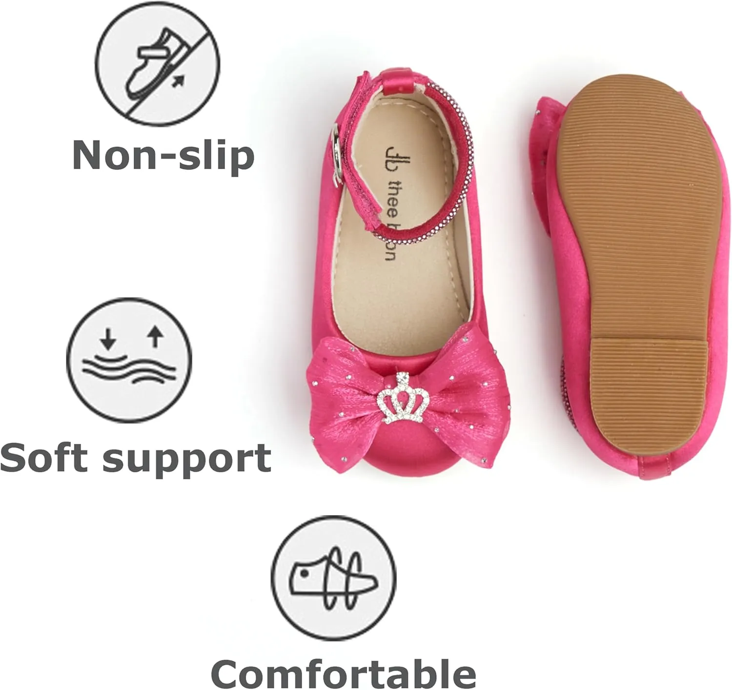 THEE BRON Toddler Girls Dress Shoes Ballet Mary Jane Flats Princess Costume Shoes