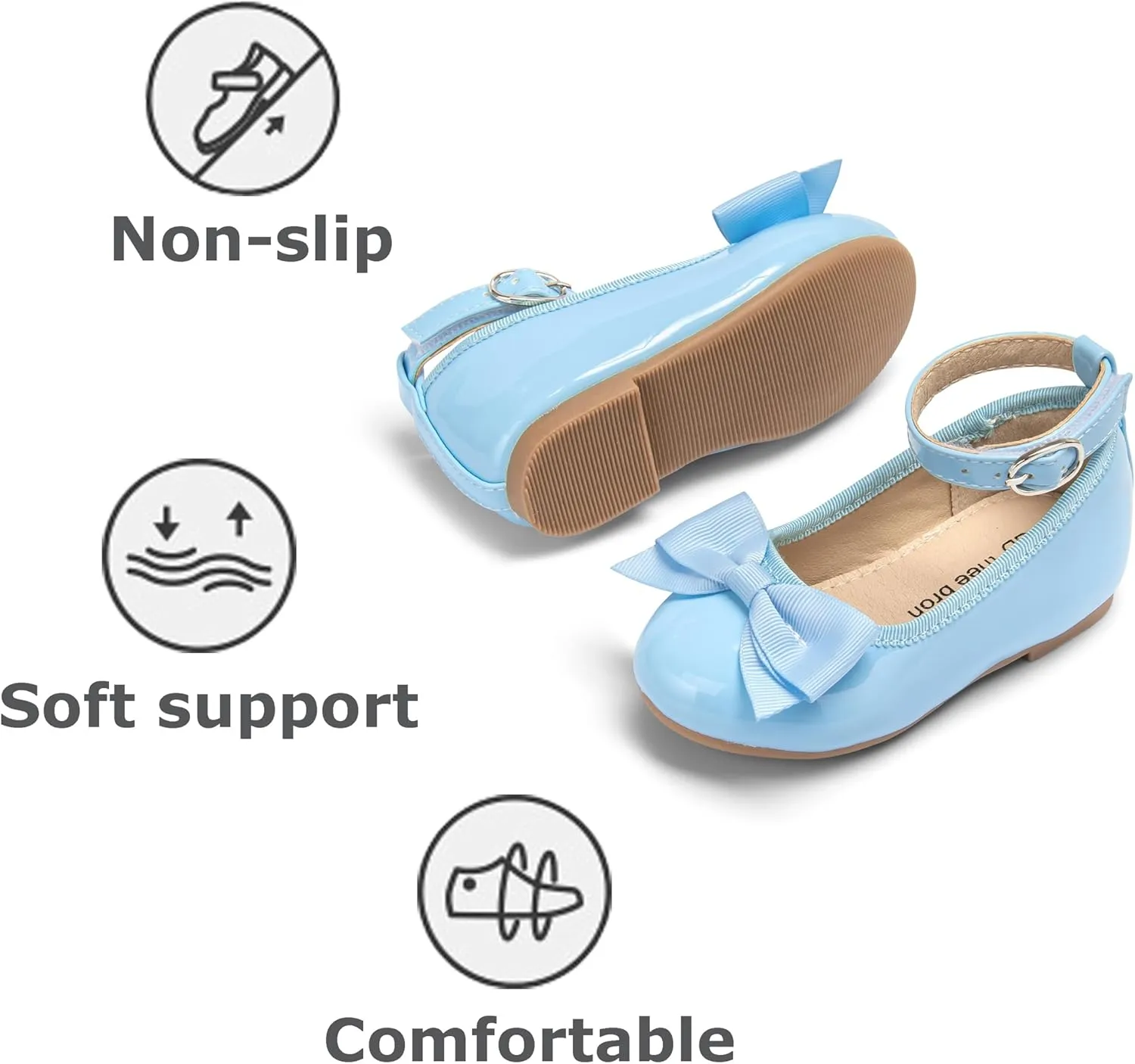 THEE BRON Toddler Girls Dress Shoes Ballet Mary Jane Flats Princess Costume Shoes