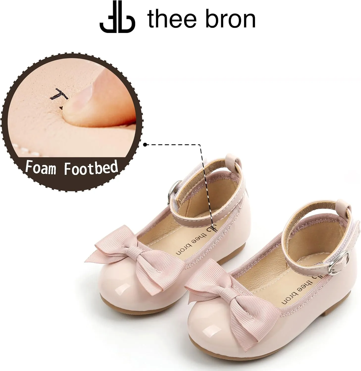 THEE BRON Toddler Girls Dress Shoes Ballet Mary Jane Flats Princess Costume Shoes