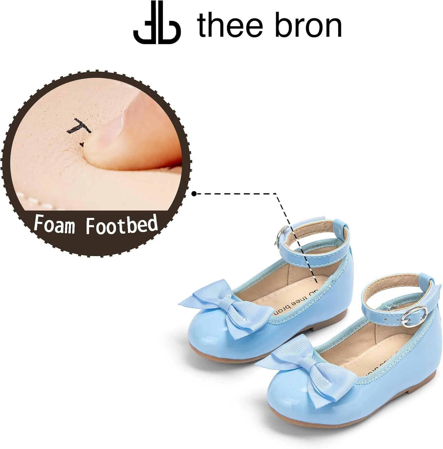 THEE BRON Toddler Girls Dress Shoes Ballet Mary Jane Flats Princess Costume Shoes