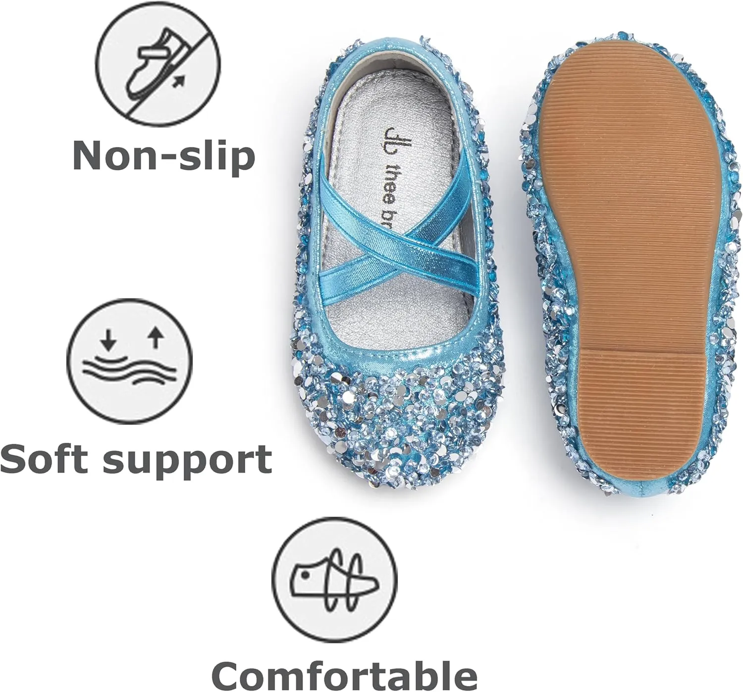 THEE BRON Toddler Girls Dress Shoes Ballet Mary Jane Flats Princess Costume Shoes