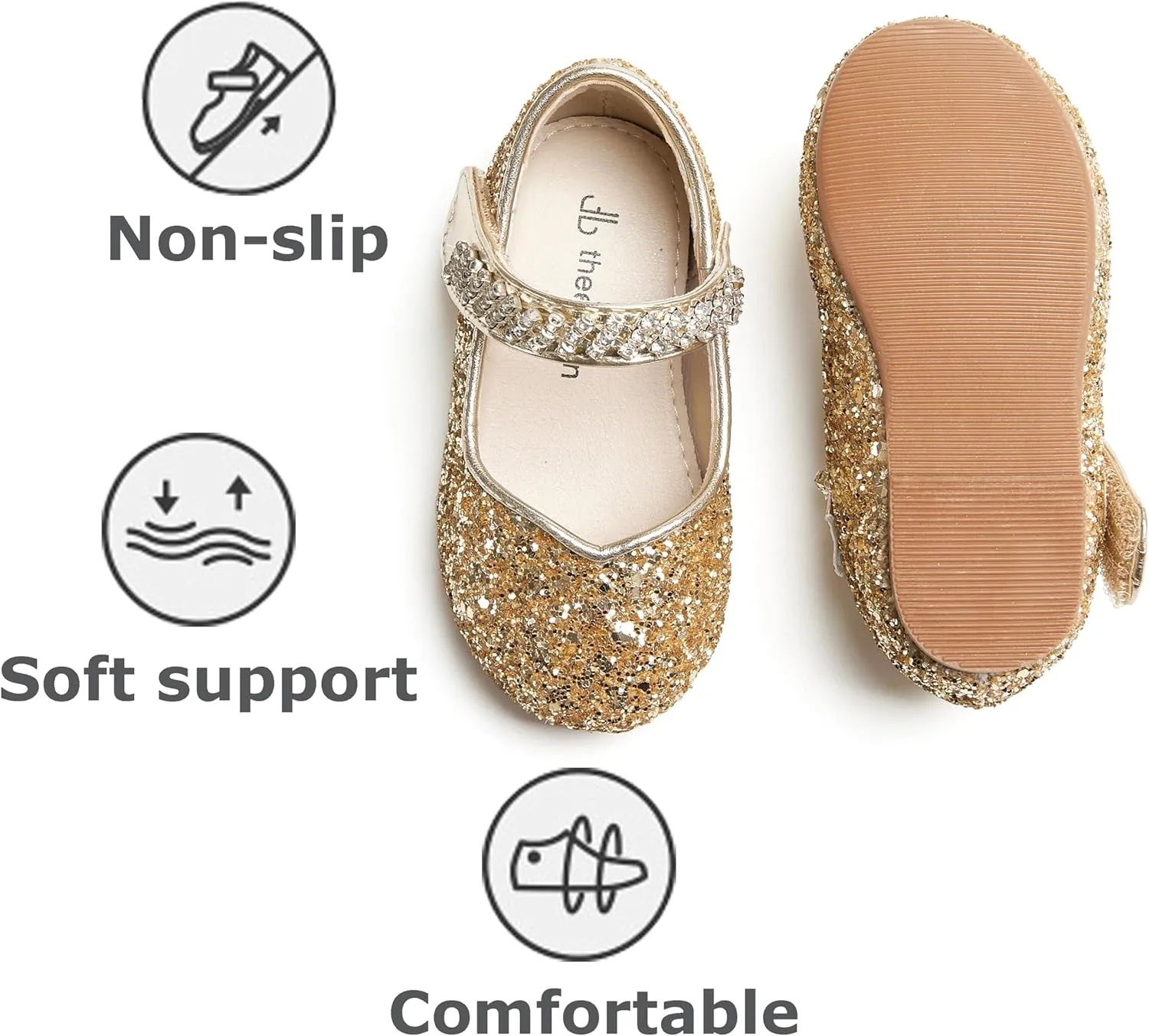 THEE BRON Toddler Girls Dress Shoes Ballet Mary Jane Flats Princess Costume Shoes