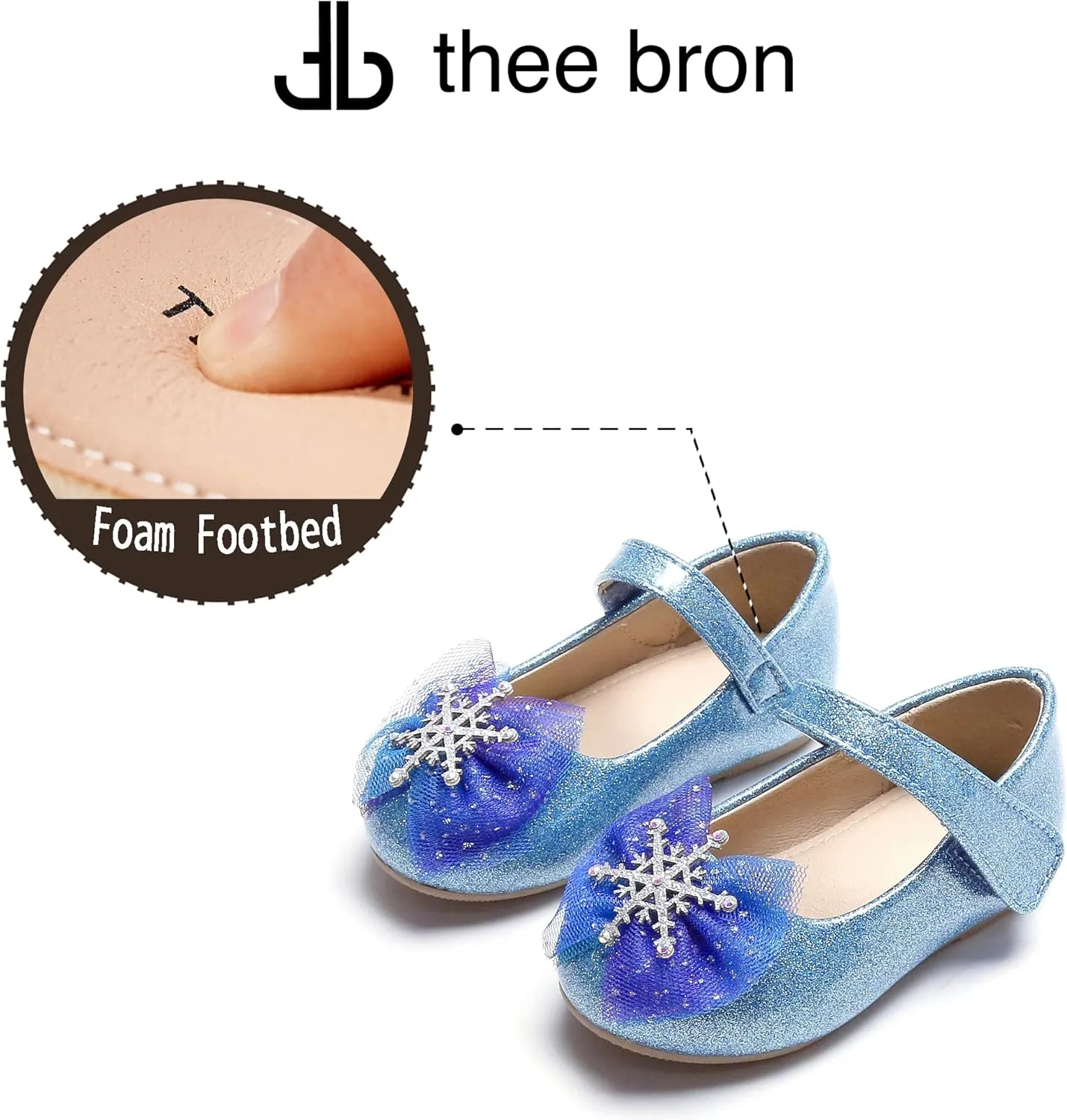 THEE BRON Toddler Girls Dress Shoes Ballet Mary Jane Flats Princess Costume Shoes