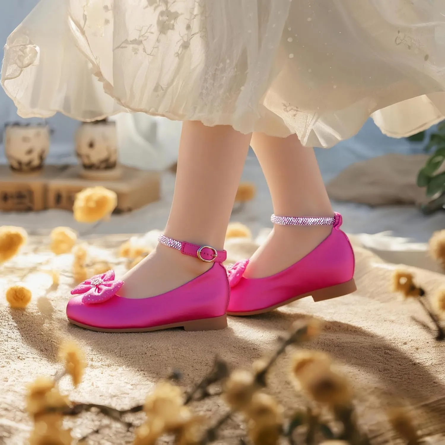 THEE BRON Toddler Girls Dress Shoes Ballet Mary Jane Flats Princess Costume Shoes
