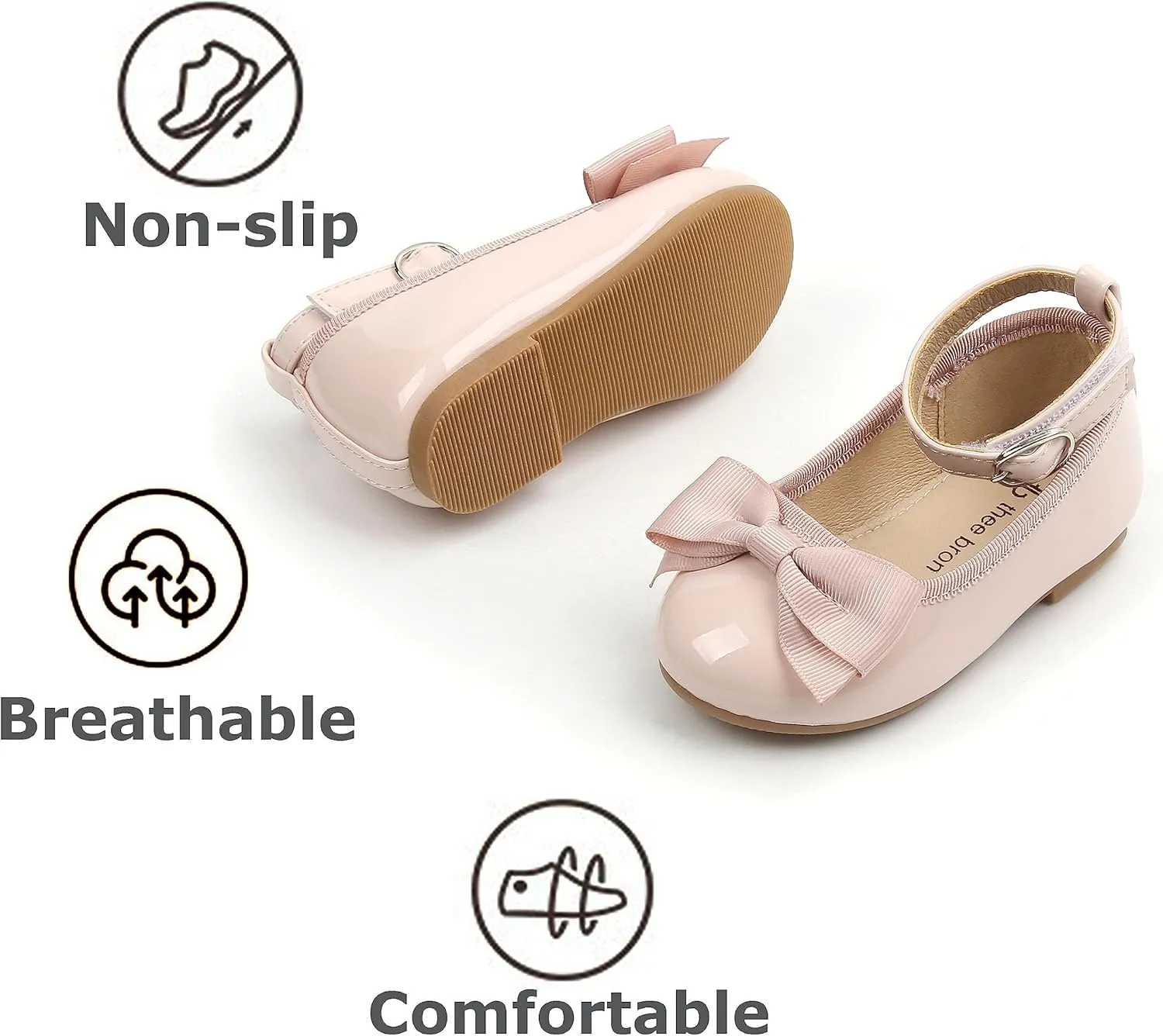 THEE BRON Toddler Girls Dress Shoes Ballet Mary Jane Flats Princess Costume Shoes